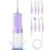 KIDSCOTER Idropulsore senza fili per la pulizia dei denti - Irrigatore dentale elettrico con 4 modalità di pulizia e 8 punte a getto, impermeabile IPX7, design portatile ricaricabile per uso domestico e in