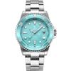 Alienwork Orologio Uomo Donna Argento Bracciale in Acciaio Calendario Data Blu Chiaro Classico Elegante