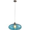 M2 OUTLET lampada a sospensione LA 20501 Burbuja Ø40cm nichel opaco, vetro blu