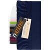 npluseins Lenzuolo con angoli per topper - Lenzuolo con angoli in 100% cotone 1598.2327, 180-200 x 200 cm, blu navy