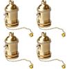 Behogan 4 portalampada vintage E27, portalampada, con interruttore a catena, in alluminio, base per lampadina, lampada da soffitto, tavolo, lampada a sospensione, accessorio fai da te