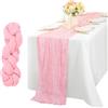 Sikweny Runner Tavola Moderno Lavabile Mussola Boho Runner da Tavolo 300 x 90CM Centrini Moderni per Mobili Sottile Antiscottatura per Decorazione Tavola Matrimonio Festa Compleanno (Rosa Corallo)