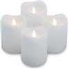 ToCi Juego de 4 velas LED blancas Ø 7 x 13 cm con función de temporizador, velas de cera auténtica sin llama con llama LED parpadeante