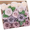 ACTOYS 25 Rose Finte, Rose Finte per Decorazioni, Fiori Finti per Decorazioni, Fiori per Bomboniere Fai da Te, Fiori Finti per Composizioni Floreali, Matrimoni (viola sfumato)