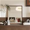 WEER Specchio da Parete Vintage, 40x50 cm Cornice Polimero Specchio da Bagno Marrone con Effetto Legno Impermeabile Specchi Decorativo Rettangolare per Camera Letto Soggiorno Orizzontale o Verticale