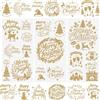 WANDIC 3 fogli di adesivi trasferibili con scritta Merry Christmas, per diari spazzatura, decorazioni dorate per mobili, decorazioni artigianali per fai da te, scrapbooking, 15 x 30 cm