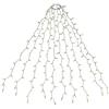 SALCAR Luci Albero Natale, 3M 10 Fili 350 LED Luci Decorazione Natale per Albero con Anello, 8 Modalità, Impermeabile IP44 Luminarie Natalizie Cascata per Interno Esterno, Bianco Caldo