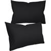 npluseins federe in tinta unita in confezione da 2 e dal design discreto 1154.1498, 40 x 60 cm, nero