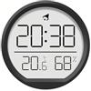 Lancoon Piccolo orologio digitale LCD con termoigrometro di temperatura e umidità, design magnetico, da scrivania da appendere, 3 tipi di posizionamento, calendario 12/24 ore, per casa, cucina