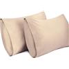 Lirex 2-Pack Federe per Cuscini, 100% Cotone Traspirante Federe Pillow Covers, 50 x 91 cm, Caffè Chiaro