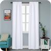 GIRASOLE HOME Coppia Tende Fiji Bianche Semi Oscuranti Termiche Morbide Tinta Unita 2 Pannelli da 55x220cm con Tasca, Bianco