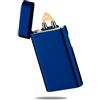 RSBYE Accendino Elettrico RSBYE Plasma Fiamma Antivento Personalizzato Candele Accendino USB Ricaricabile con Indicatore della Batteria (Blu)