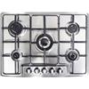 Samet, Piano Cottura 5 Fuochi a Gas Maciste70, 70x51 cm, in Acciaio Inox, con Griglie in Ghisa e Valvola di Sicurezza