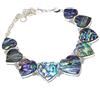 Fatto a mano Collana con pietre preziose a forma di cuore abalone conchiglia catena regola...