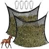 PORFOYO Heusack - Rete da fieno per cavalli, 60 x 90 cm, a maglia stretta, per cavalli, borsa da fieno con 4 moschettoni, capacità 8 kg, colore: Nero