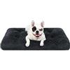 KSIIA Cuscino per Cani, Cuccia Cane Piccolo Interno, 60x45cm, Peluche Morbida e Soffice, Base Antiscivolo, Lettino per Cani, Lavabile in Lavatrice, Materassino Cane, Grigio scuro