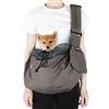 SlowTon Marsupio da compagnia, cane Papoose Hand Free Puppy Cat Carry Bag con tracolla imbottita regolabile supportata dal fondo e apertura della borsa Tasca frontale con cerniera Cintura di sicurezza