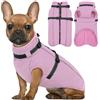 Lelepet Cappotto per Cani di Taglia Media con Imbracatura - Giacca in Pile Calda e Impermeabile, Gilet Riflettente Invernale Tuta da Neve per Schnauzer, Carlino - Rosa M