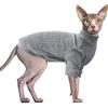 Oslueidy Vestiti per Gatti Sphynx, Maglia a Collo Alto per Gatti Senza peli, Felpa Costume Camicia con maniche Gatti Gattino, Maglione per Sphynx/Cornish Rex/Devon Rex/Peterbald