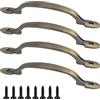 Roellgs 4 maniglie per porte, maniglie a D, maniglie per cancelli in legno, adatte per bagno, fienili, capannoni, maniglie per tirare armadietti (colore retro)