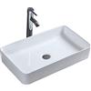 CROSS ZEBRA Lavabo in Ceramica Lavabo Bianco di Alta Qualità Lavabo da Appoggio Rettangolo Montato Design Moderno per Cucina Bagno Guardaroba