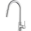 Zeffrary Rubinetto da cucina con doccetta estraibile, rubinetto da cucina ad alta pressione allungabile, girevole a 360°, miscelatore da cucina con doccetta 2 tipi di getto d'acqua, acciaio inox