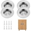 Hzyclzh 4 conchiglie per porte scorrevoli, maniglie rotonde, per porte scorrevoli, impugnatura rotonda, maniglia nascosta, in acciaio inox, per armadi, cassetti, attrezzate