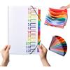 Chaxtr Cartella portadocumenti A4 con 12 scomparti e 24 tasche, impermeabile con registri colorati per scuola e ufficio, cartella documenti (bianco)