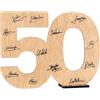 CONTRAXT Biglietto Auguri 50 Anni legno. Idee regalo biglietto auguri 50 anni feste compleanno uomo donna bomboniere gadget decorazioni 50 anni anniversario nozze matrimonio (50)