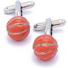 EdelManchet Gemelli - Palla da basket round arancione - Rotonda - 12mm x 12mm - Gemelli per sport di palla, Gemelli per sport indoor