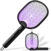 WOCVRYY Racchetta Zanzare Elettrica Pieghevole 4000V 1500mAh 3 in 1 Scacciamosche Elettrico USB Ricaricabile Insetti Scacciamosche Portatile e Luce LED Adatto per Interni ed Esterni