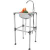 NIGORIY Lavello con base 201, in acciaio inox, autoportante, con rubinetto per acqua calda e fredda, capacità di carico 60 kg, con rubinetto a 360°, lavandino da campeggio (38 x 33 x 75 cm)