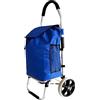 R.Leone Carrello spesa 2 Ruota con robusto telaio in alluminio e borsa in tela impermeabile rimovibile ideale per lo shopping comodo e pratico (Azzurro, 2 Ruota)