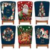 Treer Coprisedia Natalizi Schienale 6 Pezzi, Coprisedia Natalizio con Cappello Coprisedia Elasticizzati Natalizia per Feste e Ristoranti Decorazioni (Babbo Natale)