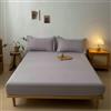 Stfery Lenzuola Coprimaterasso 220x200 Completo Lenzuola Super King Size in Cotone, Tinta Unita, Grigio Argento