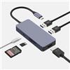 oditton Hub USB C, oditton Adattatore Multiporta 6 in 1 USB C con 4 K HDMI, Slot per Schede SDTF, 2 USB 3.0, 100 W USB C Porta di Ricarica per Mac, iPad, Dell e Altri Dispositivi di Tipo C