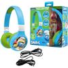Lexibook, Puffi Bluetooth e cablate 2 in 1 con microfono e pulsanti di controllo, pieghevoli e regolabili, batteria ricaricabile di lunga durata, Blu/verde, HPBT010SF