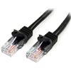 StarTech.com 45PAT50CMBK Cavo di Rete CAT5e Ethernet, RJ45, Antigroviglio, Patch Snagless, 50 cm, Nero