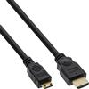 INLINE Cavo Dvi Hdmi High Speed FullHD 1080p UHD 2.160p Type-A maschio/Type-C Mini maschio, pin dorati, nero, 0,5m [17454P]