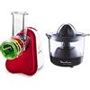Moulinex Fresh Express Dj755G Affettatutto Grattugia Elettrico, 5 Funzioni Di Taglio, 200 W, 1 Liter, 1 Decibel & Pc1208 Ultra Compact Spremiagrumi Elettrico Con Accensione E Spegnimento Automatici