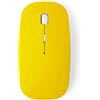 Generico Mouse Wireless ottico Senza Fili Ergonomico Soft Touch a Batteria Pile Usb Pc (GIALLO)