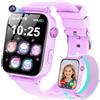CATGIFF Smartwatch Bambini con 4G Chiamate e GPS, Orologio Smartwatch Bambini con Videochiamate, SOS, Chat Vocale, Modalità Scuola, Giochi, Sveglia, Contapassi, Smart Watch per Ragazzi e Ragazze Regalo, Viola