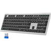 TECKNET Bluetooth Tastiera Wireless, 4 Commutazione Dispositivo(2.4G+BT), USB C Ricaricabile, Full-Size Ultra Sottile Tastiera Senza Fili per PC/Tablet/Windows/MacOS, Layout Italiano QWERTY