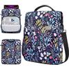 TiMOVO 13 Pollici Tablet Borsa con Tracolla per MacBook Air, MacBook Neo, iPad Air 13 M3 2025, iPad Pro 13/12.9, Galaxy Tab S9+/S9 Plus/S10+/S10 Plus/S9 FE+/S9 FE Plus 12.4, Fiore Colorato