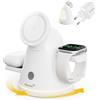 ZEEHOO Stazione di ricarica wireless 4 in 1, caricabatterie magnetico e luce dimmerabile, caricabatterie wireless Qi2 da 15 W per iPhone 17,16, 15, 14, 13, iWatch, Samsung Galaxy Watch