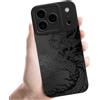 Coalbooliy Custodia Per iPhone 17 Pro Max 6,9'', Cellulare Nero Silicone Morbido Cover per telefono Aesthetic Modello Drago Disegni Protezione Fotocamera Antiurto Protettiva Case, 06