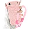 Coalbooliy Cover con Cordino per iPhone 17 Air 6,5'', Silicone Morbido Custodia Aesthetic Leopardo Rosa Summer Mädchen Modello Disegni Collana Universale Protezione Fotocamera Protettiva Case, 03