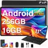 Biegedy Tablet 11 Pollici Android Tablets, 16GB RAM 256GB ROM (TF 1TB),2K Schermi/ 8+20MP/2000 * 1200 Pixels/10000 mAh/Bluetooth5.0, Octa-Core 2.0GHz 5GWiFi Tablet con Tastiera e Mouse - Marrone