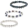 Secret & You Bracciale perle coltivate d'acqua dolce barocche bianche o colorate - Le perle sono 8-9 mm - 18cm di fascia elastica - Disponibile in diversi colori