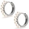 Secret & You Orecchini a cerchio con perle rotonde da donna Secret & You - Argento 925 placcato in rodio o placcato in oro vermeil